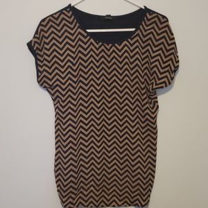 Navy & Tan Chevron Top